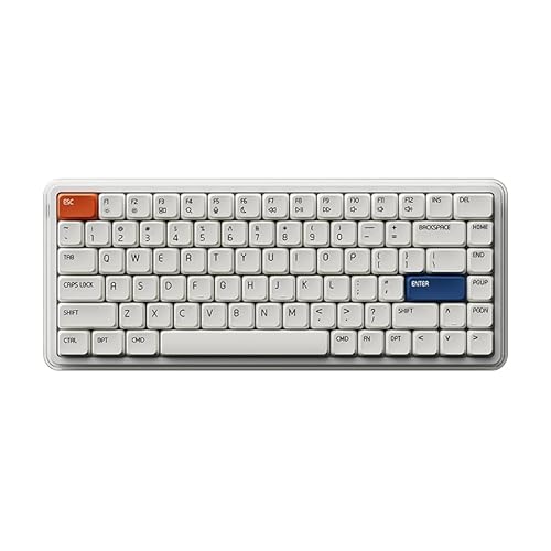 MelGeek O2 ワイヤレスメカニカル静音キーボード、US英語配列、75%コンパクトパソコン用キーボード、ミニマリスト イルミネイテッド、ホットスワップ対応・潤滑済みリニアスイッチ搭載、Bluetooth/2.4GHz/USB-C搭載、Mac/Wind