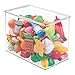mDesign Tall Plastic Stackable Toy Storage Organizer Container Bin Box with Hinge Lid for Kid Play Room, Living Room - Hold Toys, Puzzles, Markers, Blocks, and Games - 2 Pack - Clear