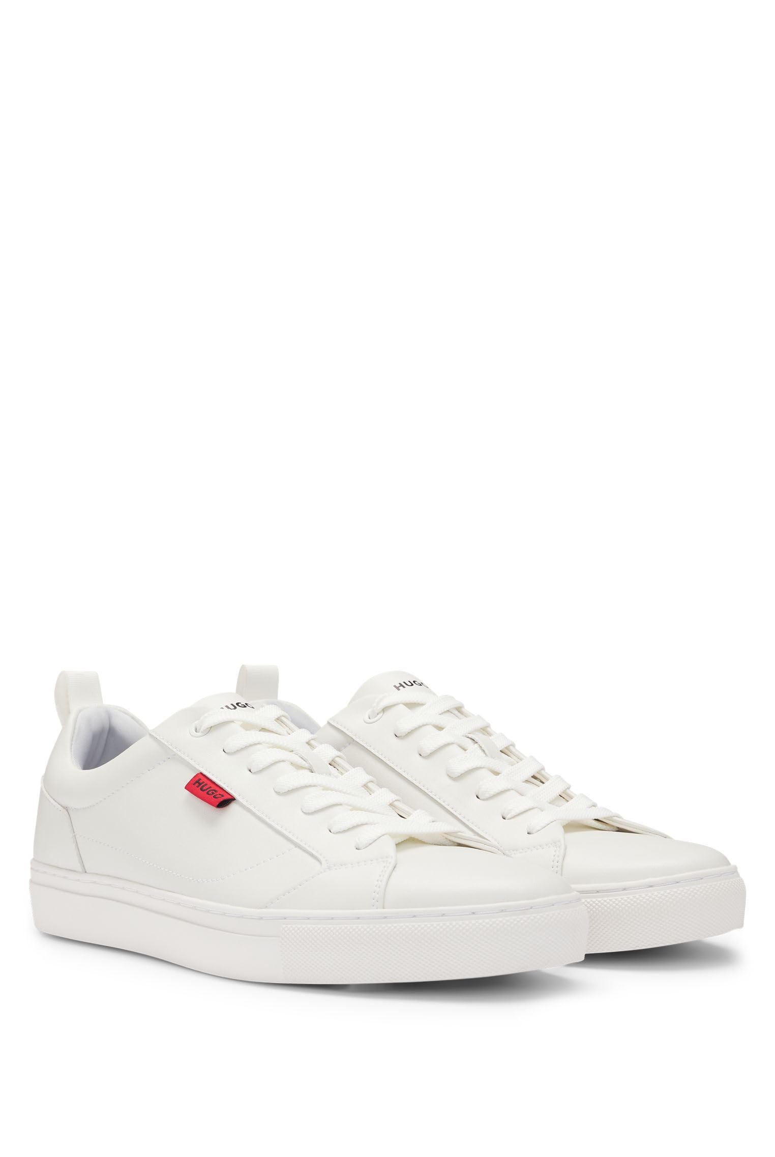 HUGO Herren Morrie Tenn Sneakers aus Kunstleder mit rotem Logo-Etikett Größe
