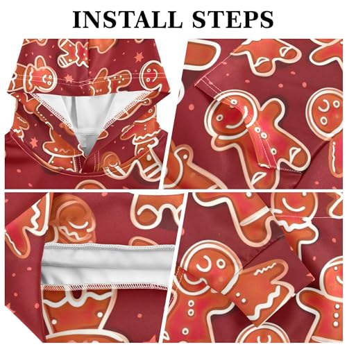 Kids Hoodies Sweaters Christmas Gingerbread Man Hooded Sweatshirts with Big Pockets for Boys Girls B04004073