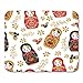 Tappetini per mouse Babushka Girl Bambola tradizionale per nidificazione Matryoshka Tappetino per fiori in fiore astratto per notebook, computer desktop Tappetini per mouse, forniture per ufficio