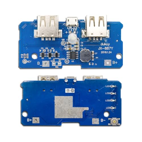 Image of Electronic Spices JX-887Y Dual Micro Usb 3.7v to 5v 2a Power Bank Charger Module Pack of 1pcs