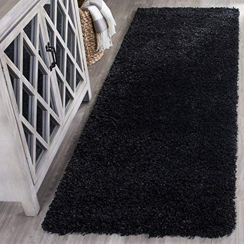 Image of Handwoven Microfibre 3D Rug for Living Room (Black, 2 X 6 Feet (Runner), Microfibre)