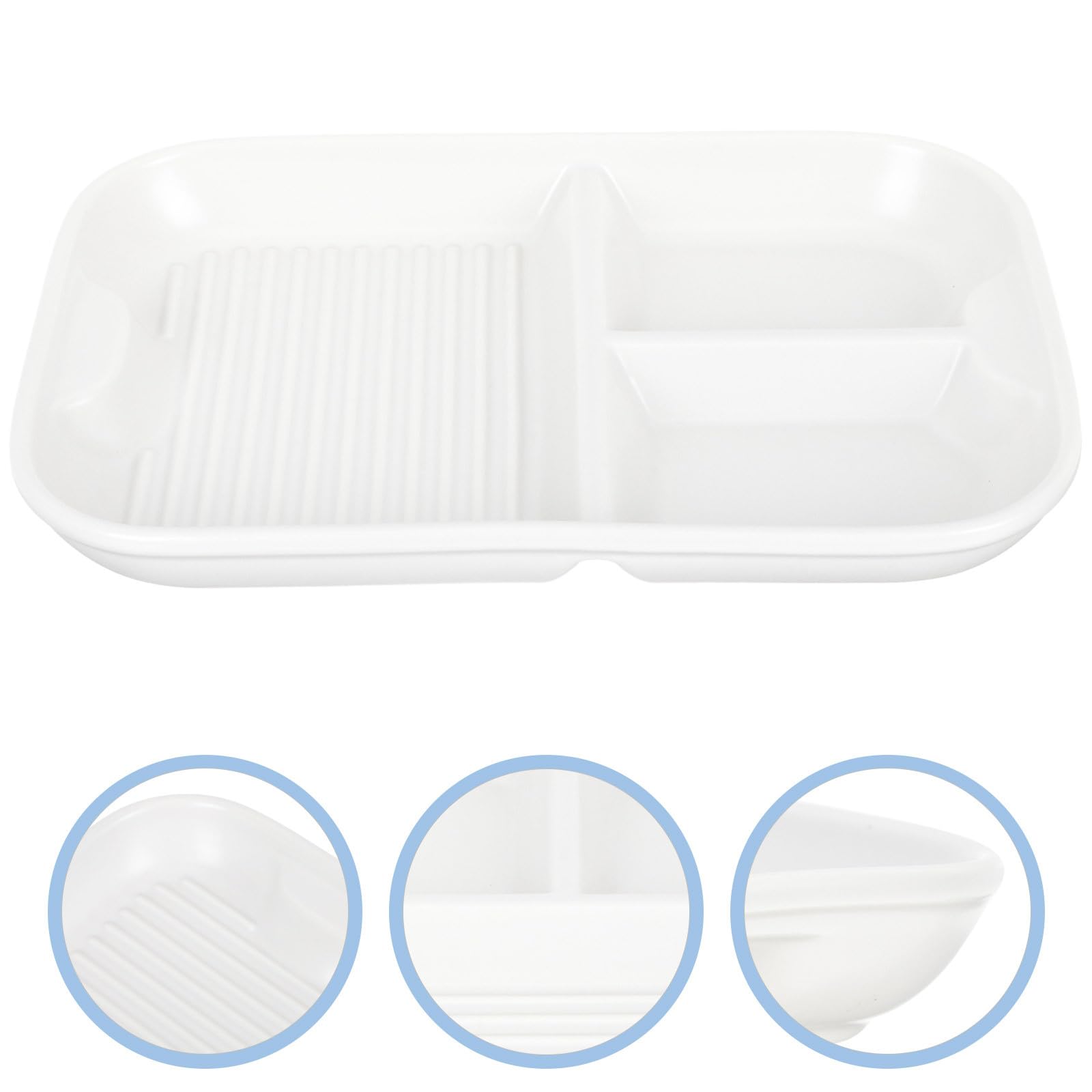 Garneck Assiette Divisée en Céramique Blanche 3 Compartiments Solide et Élégante pour Servir Snacks Lors de Réceptions ou Restaurants