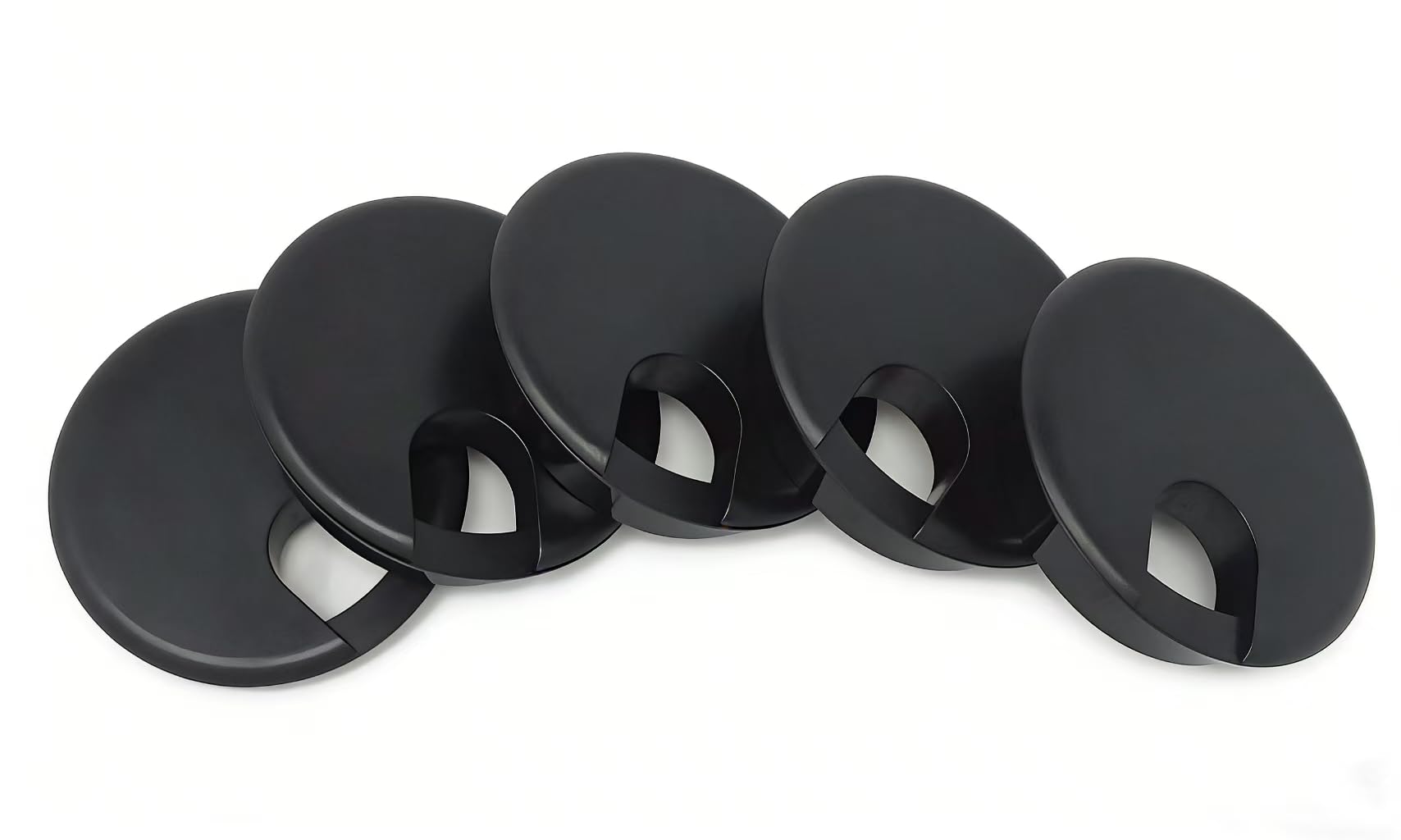 Desk Grommets - 5 Pack Black Cable Covers -1
