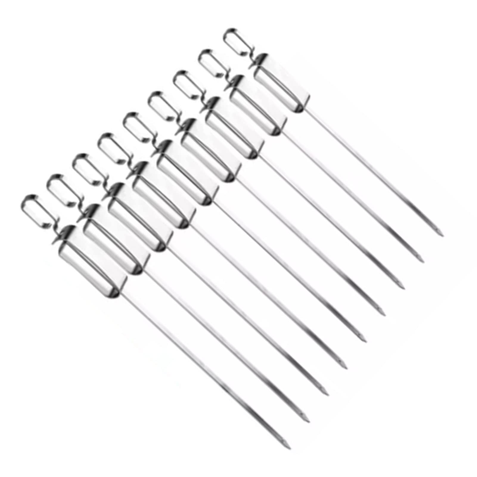 Pinchos para barbacoa de acero inoxidable con empujador para desmoldar carne fácilmente