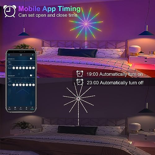 Image of One94Store Smart App Remote Control Firework LED Strip Light Firework Launch Effect Music /Mic Sync RGB Color Changing LED Strip Light for Bedroom, Party, Festival Decoration(5V, USB Powered)