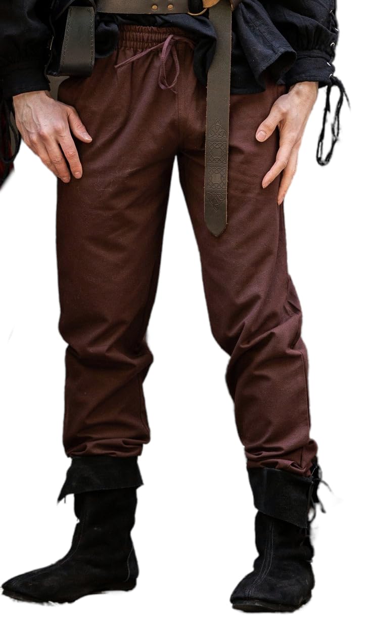 Leonardo Carbone® Hose Veit - Herren Hosen, Leichte Sommerhose Herren, Festival Outfit, Wikinger, Mittelalter Kleidung, LARP, Cosplay, Freizeithose Lang - 100% Baumwolle