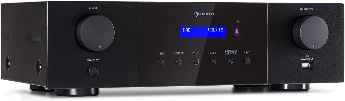 Amplificatore Stereo HiFi Auna AMP-4000 Con Radio DAB+ E Bluetooth - 4x100W RMS