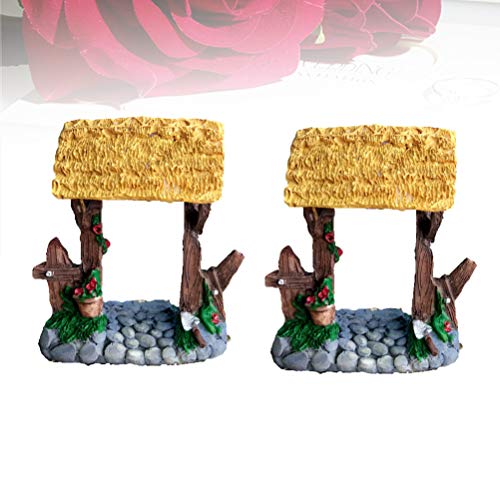 HEALLILY Modelo de Resina Mini Portão de Jardim Móveis Em Miniatura para O Jardim de Fadas Ornamento