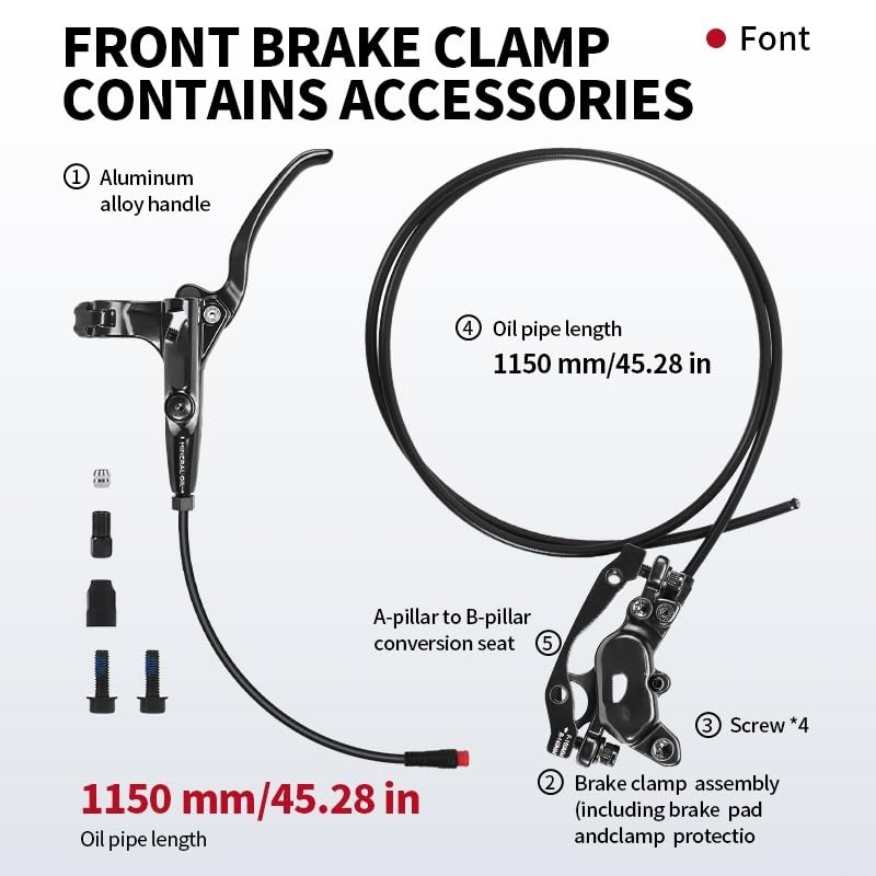 Freni Bici Disco di spegnimento Freno Idraulico for Bici a 4 pistoncini 1150mm 1950mm Parti Ciclismo for Bicicletta Freni Idraulici MTB