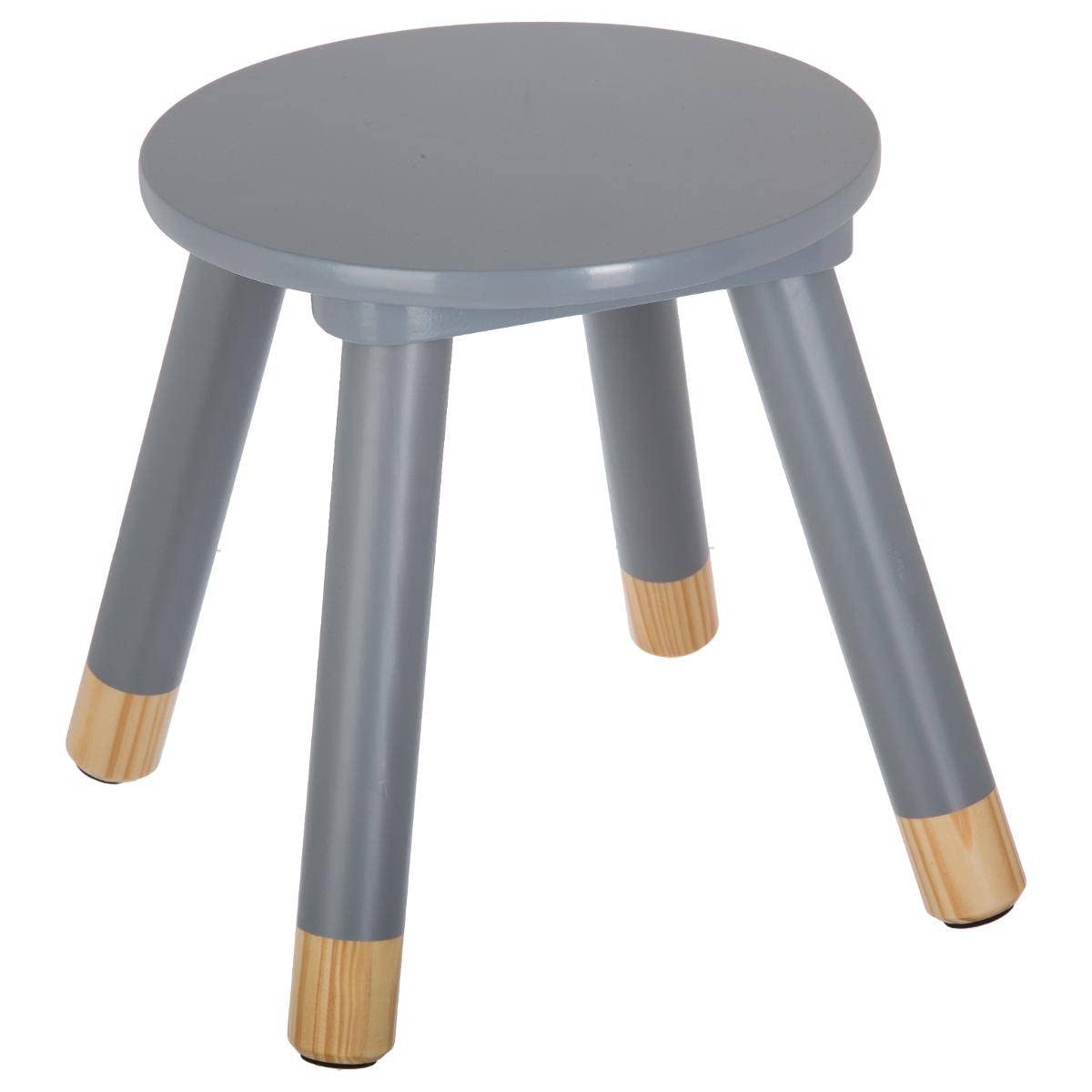 Tabouret Atmosphera Douceur Gris 26 X 26 X 26 Cm - Assise 24 Cm Pour Enfant