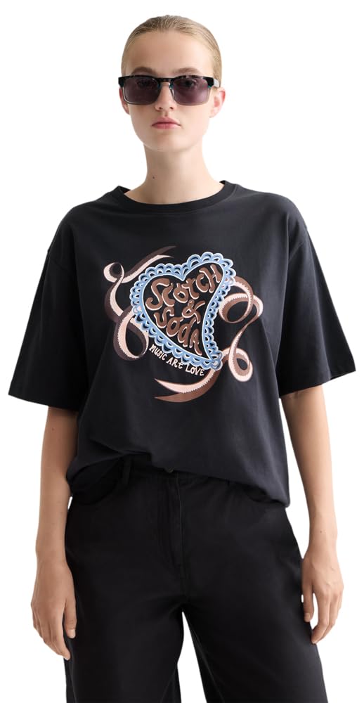 Scotch & Soda Damen Artwork Loose-fit T-Shirt