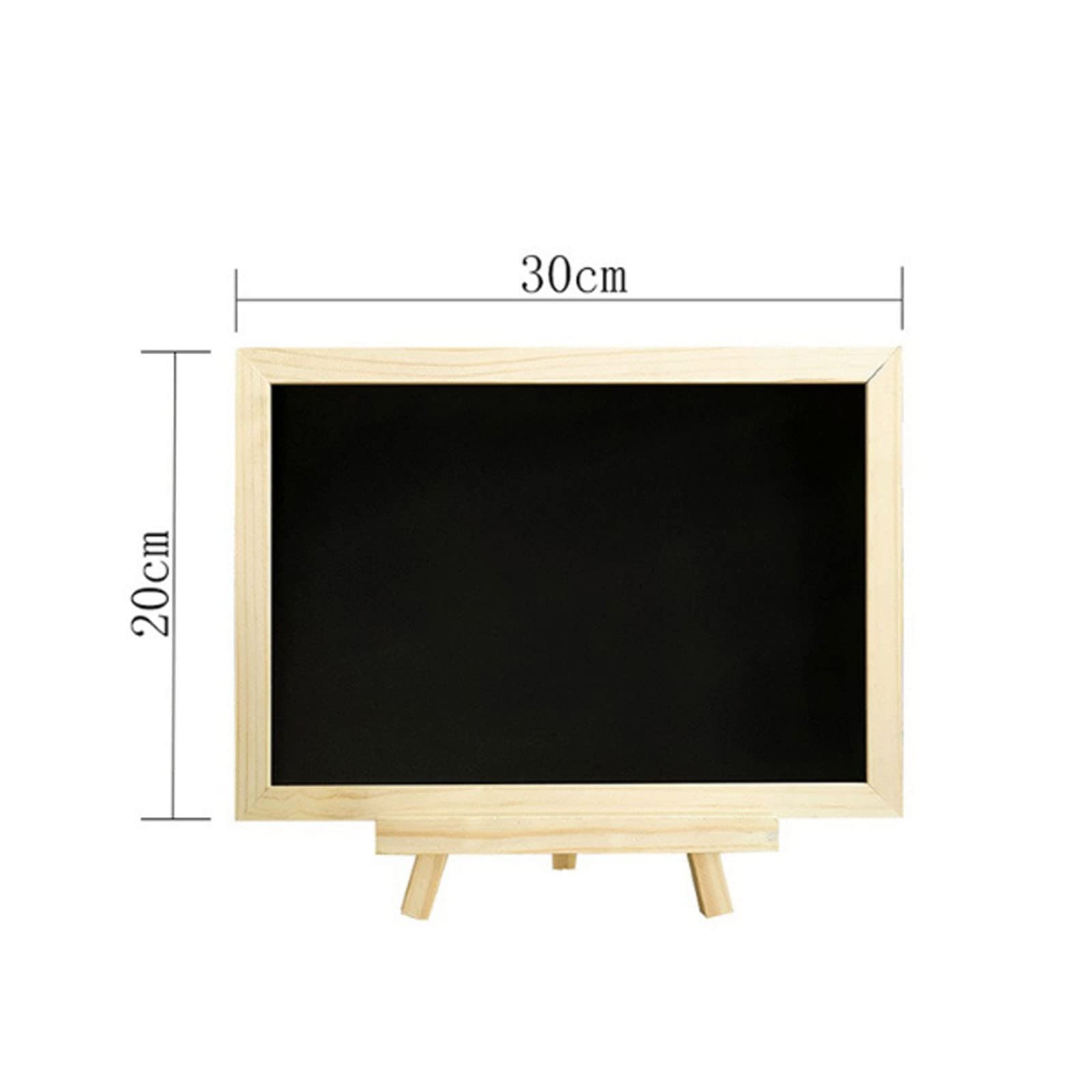 Lavagna 20 cm x 30 cm Lavagna Piccola da Scrivania con Supporto in Legno Bacheca per la Cucina Scuola e Ufficio, Lavagna Portatile con Struttura in Legno