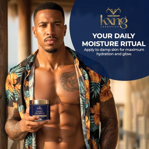 Image of KXNG Cosmetics Organic Shea Body Butter Cream - 4oz | Mens Body Butter for Black Men & Women with Shea, Cocoa, Mango & Coconut Oil | Deep Hydrating Cream for Dry Skin, Hands & Feet