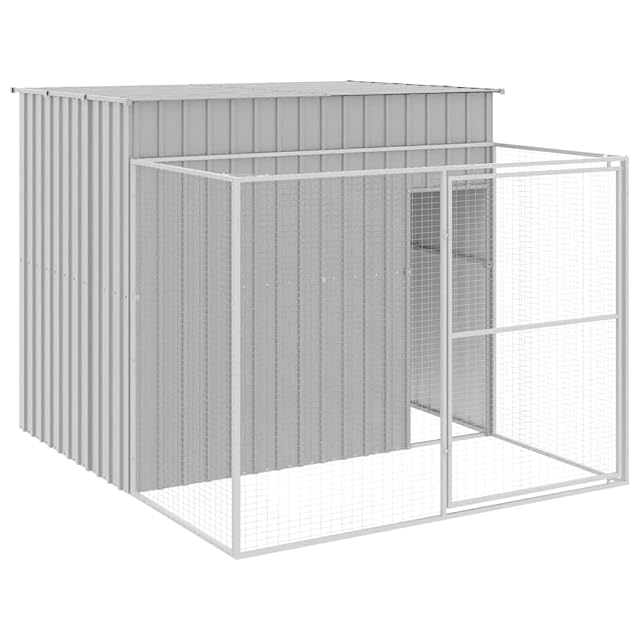 vidaXL Caseta Perros Corral Acero galvanizado Gris Claro 214x253x181cm