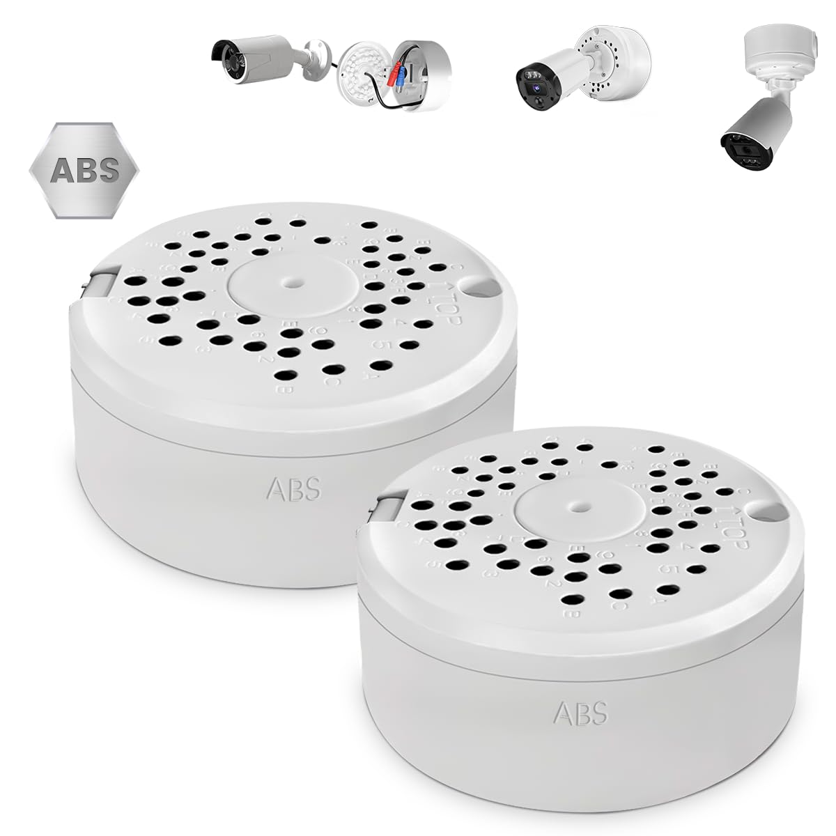 ABS Universal Bullet Security Camera Junction Box, Outdoor CCTV IP Cameras Mounting Bracket, Hide Cable Junction Base Boxes for Surveillance Camera