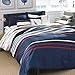 Nautica - Queen Comforter Set, Cotton Bedding with Matching Shams, Striped Home Decor (Bradford Navy/Beige, Queen)