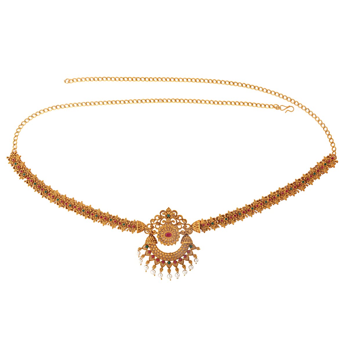 Kamarbandh For Women Gold Plated Multicolured Crystal Studed Traditional Bridal Saree Kamarbandh For Women and Girls