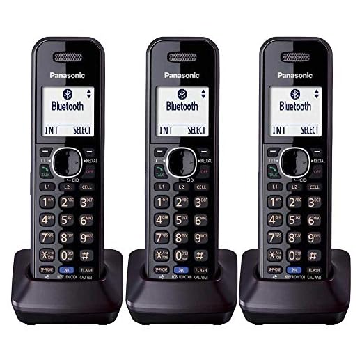 Panasonic KXTGA950B Dect 6.0 Handset 2-Line Landline Cordless Expansion Handset (3-Pack)