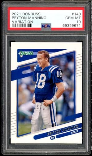 Peyton Manning Card 2021 Donruss Variation #148 PSA 10