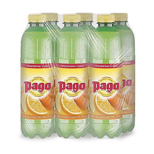Zumos Pago - Bebida de frutas Naranja, Zanahoria y Limón a partir de Zumo de frutas Pack 6 x 1l Clásicos
