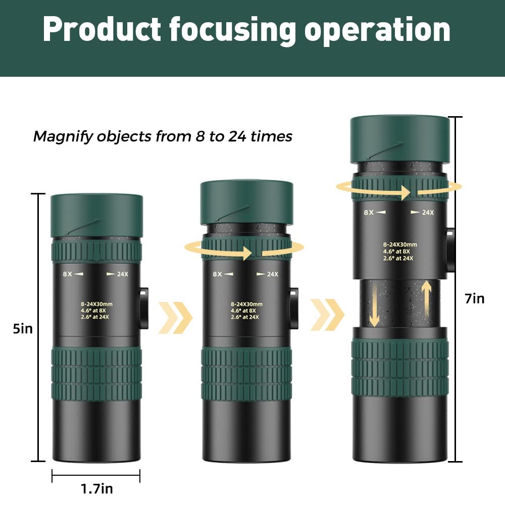 Monocular Compacto y Potente con súper Zoom, teleobjetivo para teléfono móvil, monóculo para Accesorios de Camping