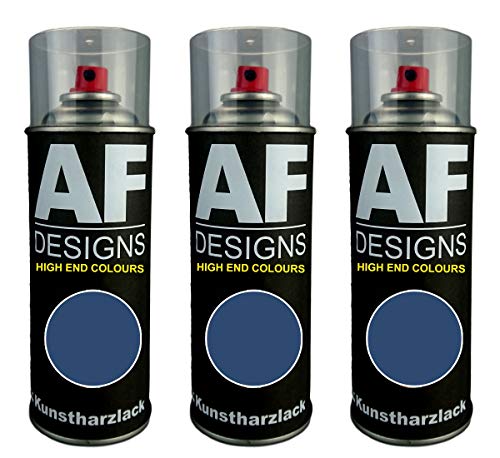 Alex Flittner Designs 3X Plástico Revestimiento Pintura en Espray Laca Colorida Lata de Aerosol RAL5000 Azul Violeta Brillante Mate - RAL5000 Azul Violeta Brillante