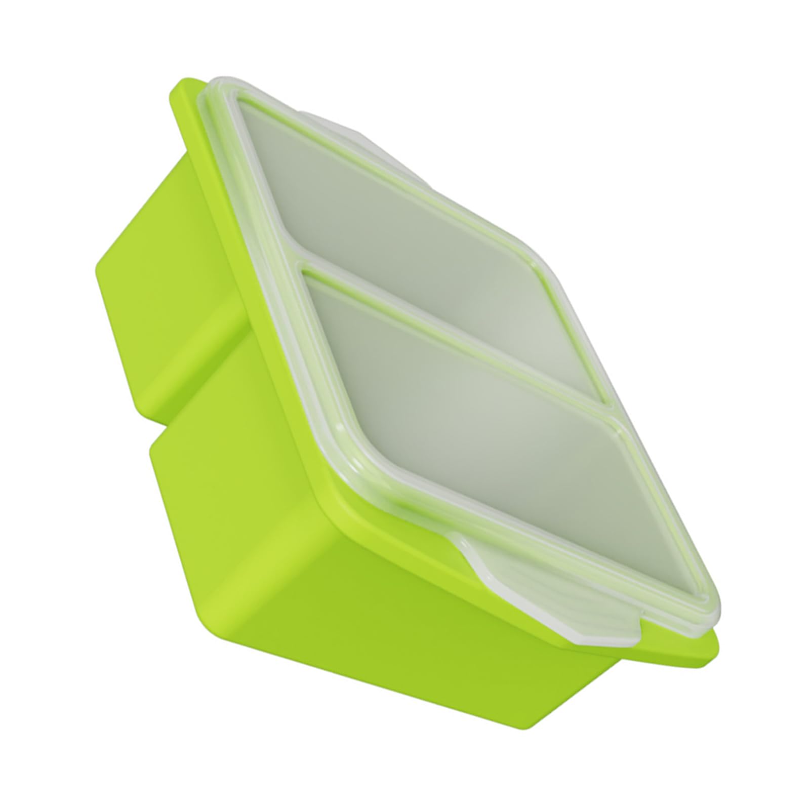 jiingekk Flexible Silicone Ice Cubes Mold with Cover Ideal for Making Big Ice Cubes Food Freezer Container Kitchen Gadget Elastomer Freezing Block Tray with Lid