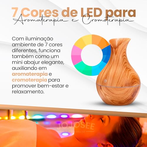Difusor de Aromas Umidificador Vasinho Purificador Elétrico Ultrassônico 130ml Aroma Ar e Ambiente P