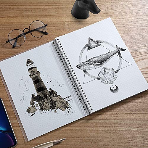 RETTACY Spiral Graph Notebooks 3 Pack A5 Small Notebooks with Graph