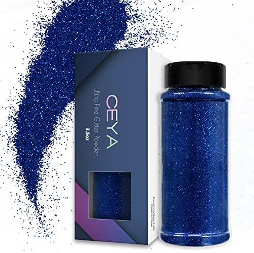 Ceya 3.5oz/ 100g Ultra Fine Glitter Powder Silver Glitter 1/128 0.008 0.2mm for Slime Epoxy Resin Craft Tumbler Jewelry Nail Art Festival Makeup Scrapbook Painting Wedding Cards