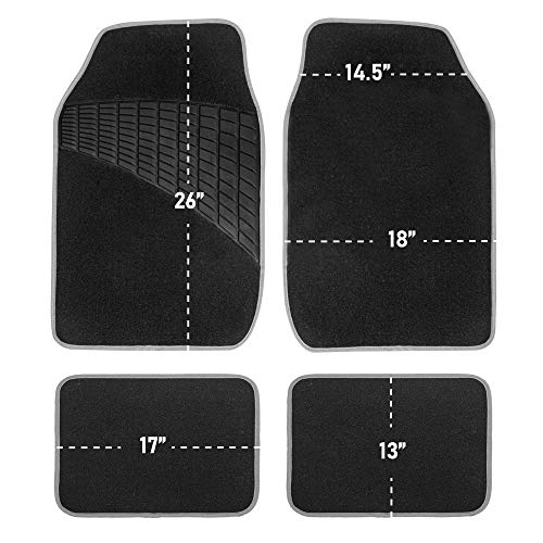 Fh Group Car Floor Mats - Carpet Floor Mats For Cars, Universal Fit Automotive Floor Mats, All Purpose Car Floor Mats, Carpet Protector Mat For Most Sedan, Suv, Truck Floor Mats Black #TOP5