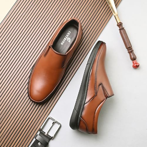 Image of Centrino Men's Formal Shoe|Slip-On Loafers |Office Dress Shoes | Wedding Party Casual Travel |Trendy & Classic Design |Durable TPR Sole |Lightweight Cushioned Sole |Comfortable Outdoor Wear (8109)