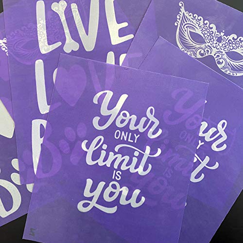 Ikonart Textile Silkscreen Stencil Film Sheets, 10" x 12" Reusable Stencil Material for Fabric - Purple, 25 Sheets - Thumbnail 4