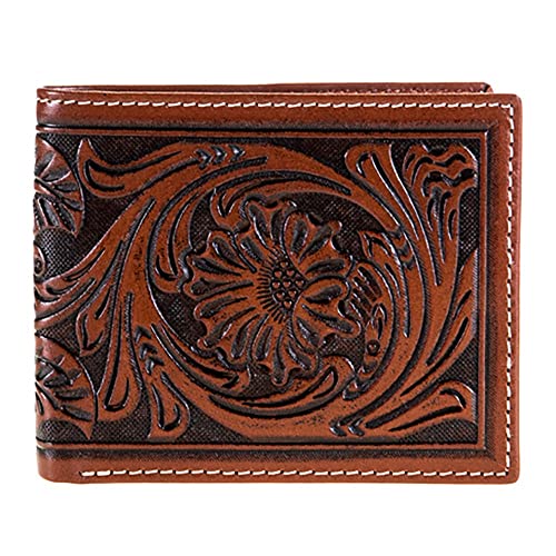 Western Fashion Twisted X Bifold Floral Tooled Wallet N/A N/A