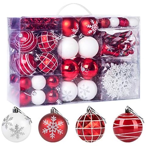 Bolas de Navidad ilauke con Copo de Nieve, 100 Piezas Cover
