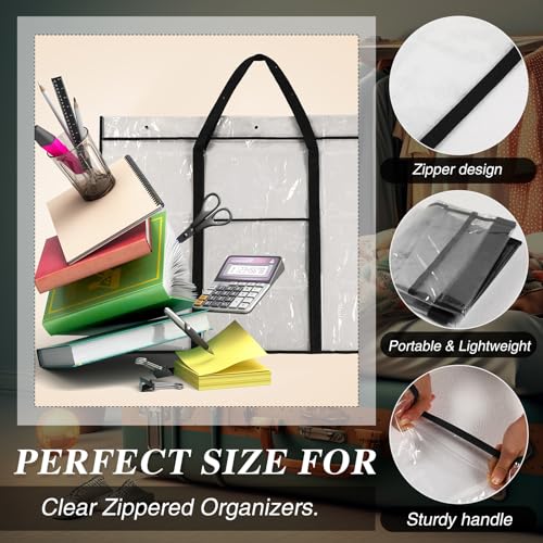 Image of Windyun 2 Pack Large Poster Storage Bag 48 inch x 36 inch Bulletin Board Holder Art Portfolio Case PVC Art Portfolio Container Bulletin Board Storage Box with Pocket for Classroom Teacher Organization(Black)