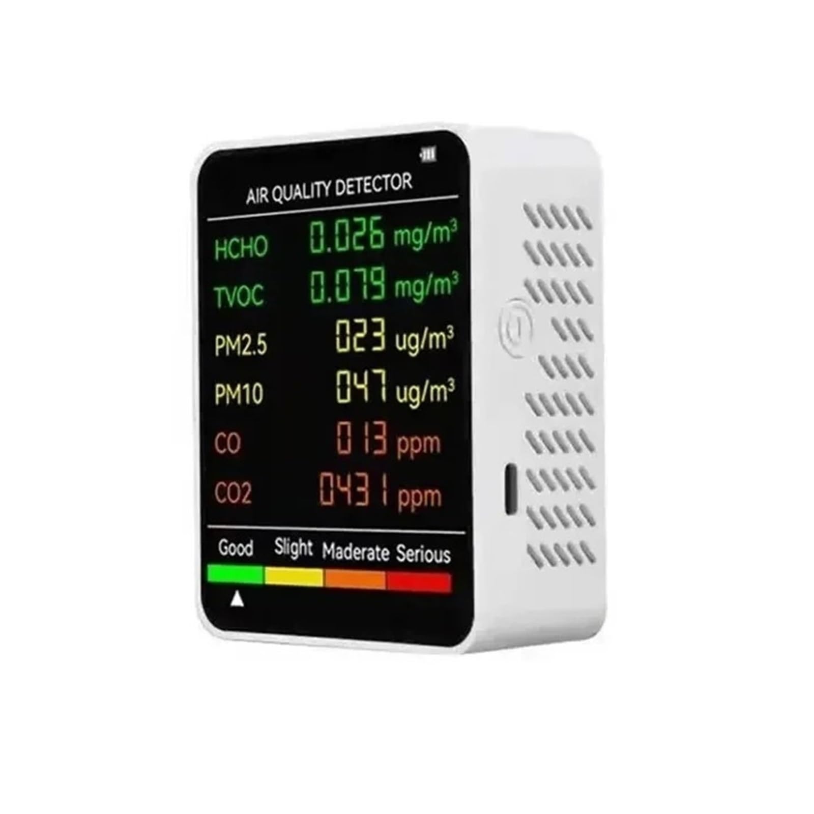 Kongmm One Color Air Quality Monitor, 6 In 1 Air Quality Monitor Multifunctional Air Detector Formaldehyde Detector