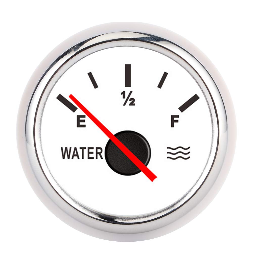 Demeras Jauge de Niveau d'eau ,Structure Simple et Solide en Acier Inoxydable + ABS Jauge de Niveau d'eau pour Bateaux ,camions ,Camping Cars ,générateurs/Groupes électrogènes(Blanche)
