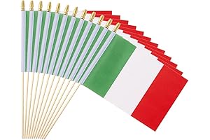 25 Pack of 5"x8" Handheld Italian Flags with Sticks