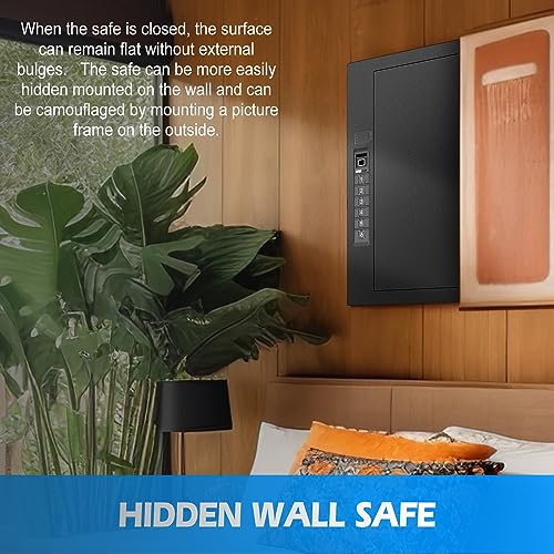Wall Safe, Hidden Fingerprint Security wall Safe, In Wall Safe Between Studs, Upgraded Biometric/Keypad/Key Access, Secure Handgun, Documents, Jewelry, Valuables (Biometric Fingerprint) thumbnail 5