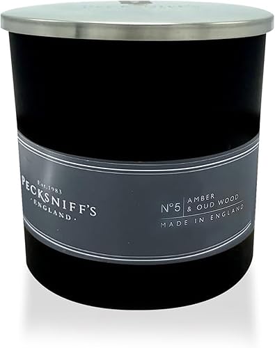 Pecksniffs - Vela perfumada de ámbar negro y madera Oud  1 mecha, 6.49 onzas
