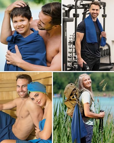 Fit-Flip Serviette Microfibre – compacte, Ultra-légère et Rapidement sèche – Serviette de Bain Microfibre – Serviettes pour Sport Musculation, Piscine, Voyages, Natation et Plage – Image 6