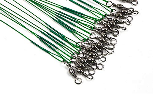 WellieSTR 300 peças (3 cores, 30 cm) linha de pesca com fio líder de pesca anti-mordida, aço inoxidá