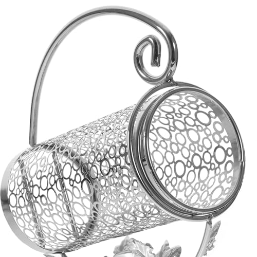 Soporte metálico para botella de vino color plata miniatura 3