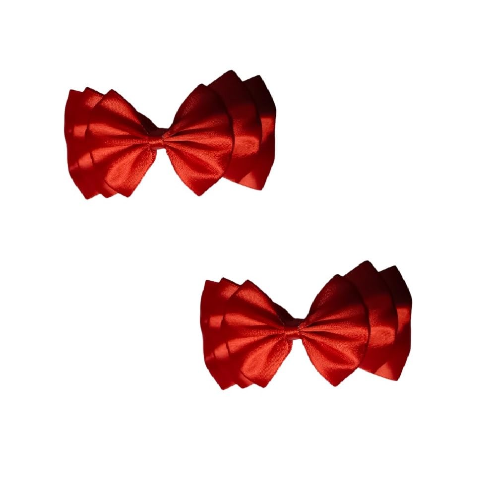 Dress to Match Charming Fabric Stylish Bow Hair Clips/Back Pin for Girls, Baby and Women 3 Layer, Pack of 2 - Red (B0CJP34YWD) Amazon Price History, Amazon Price Tracker