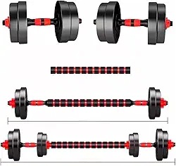 Kit Halteres de Anilhas E Barras Ajustáveis 15kg - MK FIT