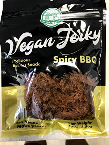 All Vegetarian Inc. Vegan Spicy BBQ Beefless Jerky, 3.5 Ounce (Pack of 1)