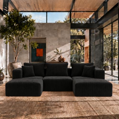 Image of Maywish Modular Boneless Couch 106'', Sectional Sofa with Chaises Deep Seat